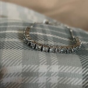 JTV 925 St.Silver 18 Stone Blue Topaz Tennis Bracelet
